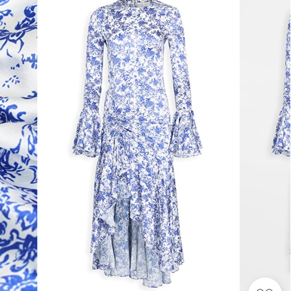 Never worn, NWT Caroline Constas Monique MIDI toile print dress